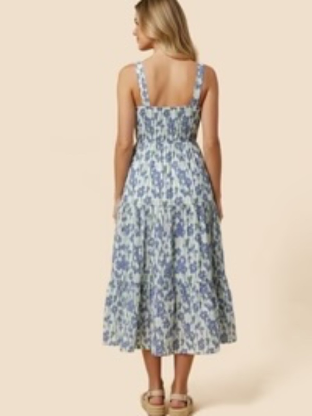 Hayden Floral Print w/ Pleat Detail Poplin Dress NWT - Picture 3 of 4